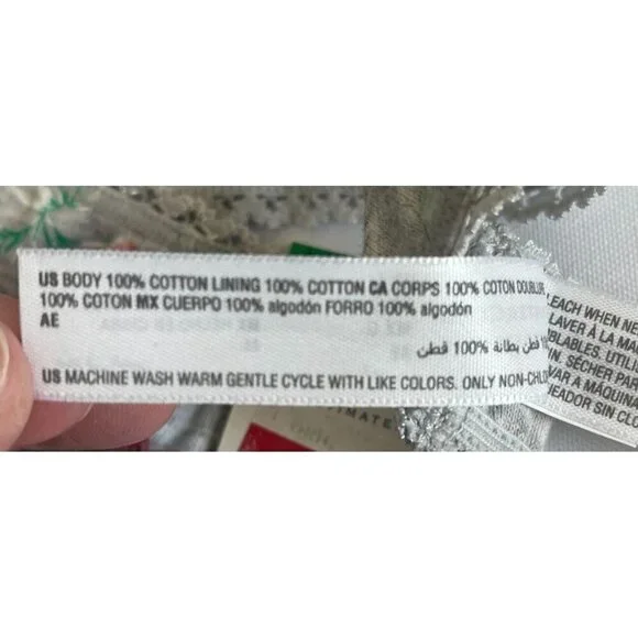 Charter Club Intimates Ladie's Gray Floral Cotton Lace Thong Underwear Large NEW - Picture 7 of 7